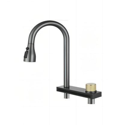 Stainless Steel Pull Out Kitchen Faucet with Waterfall Spout