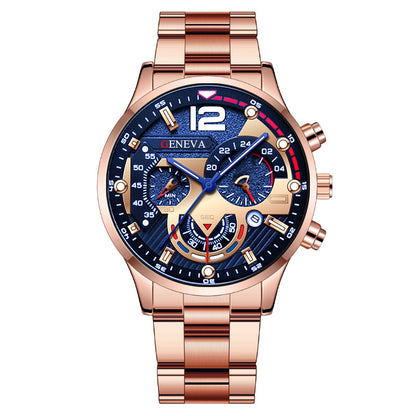 Stainless steel quartz watch for men