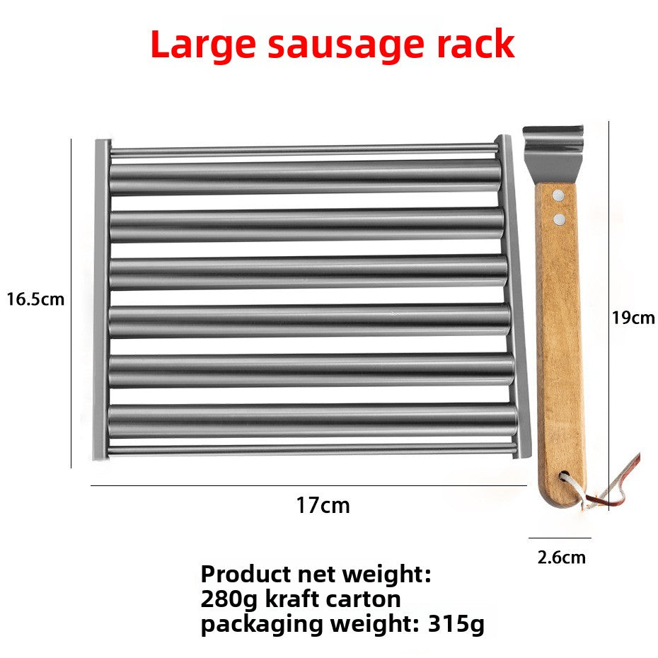 Stainless Steel Removable Rollable Sausage Grill Hot Dog Barbecue Grill Set