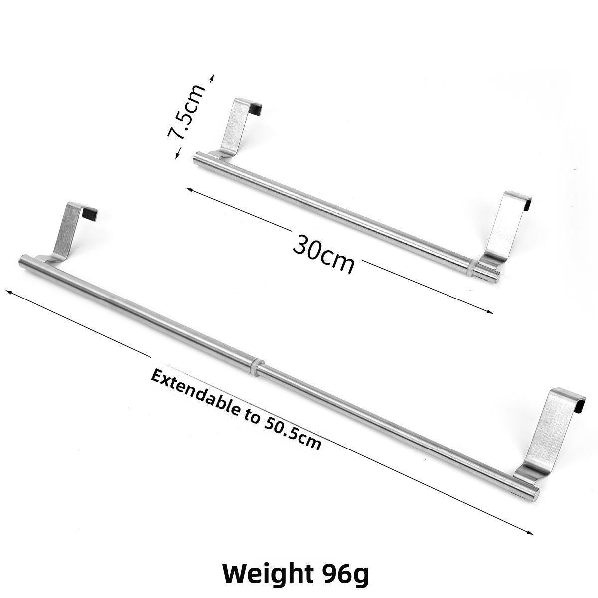 Stainless Steel Retractable Towel Rack with Hooks