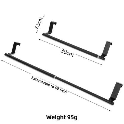 Stainless Steel Retractable Towel Rack with Hooks