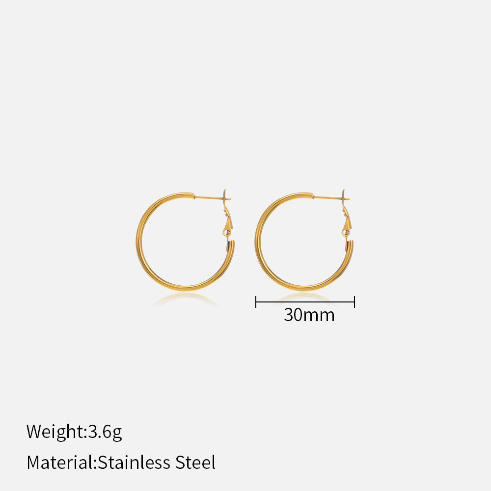 Stainless steel round earrings