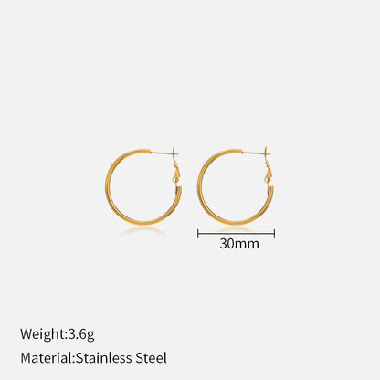 Stainless steel round earrings