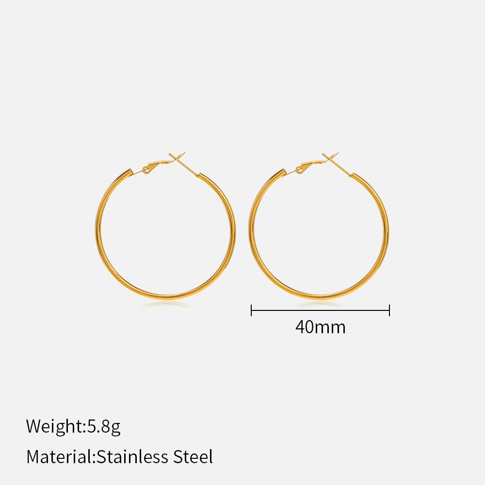 Stainless steel round earrings