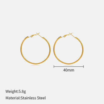 Stainless steel round earrings