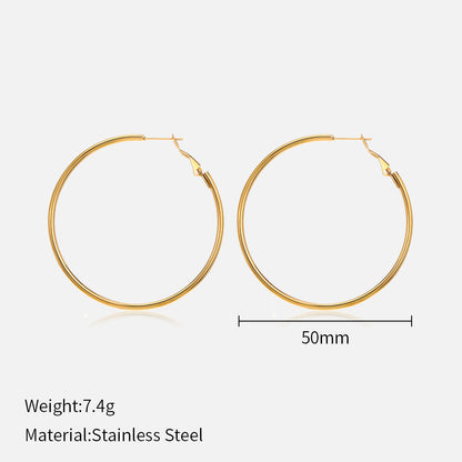 Stainless steel round earrings