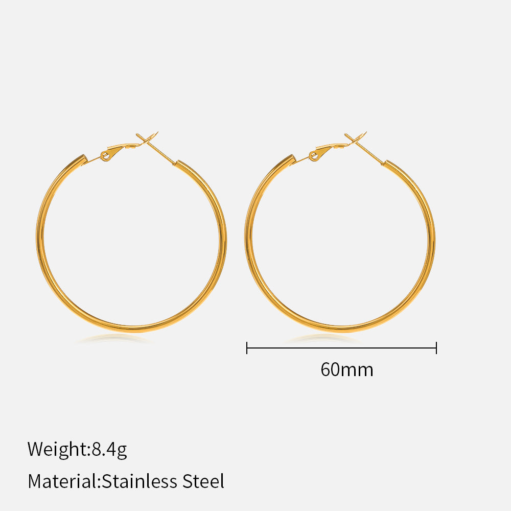 Stainless steel round earrings