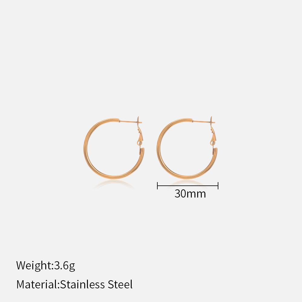 Stainless steel round earrings