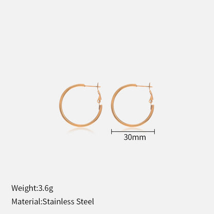 Stainless steel round earrings