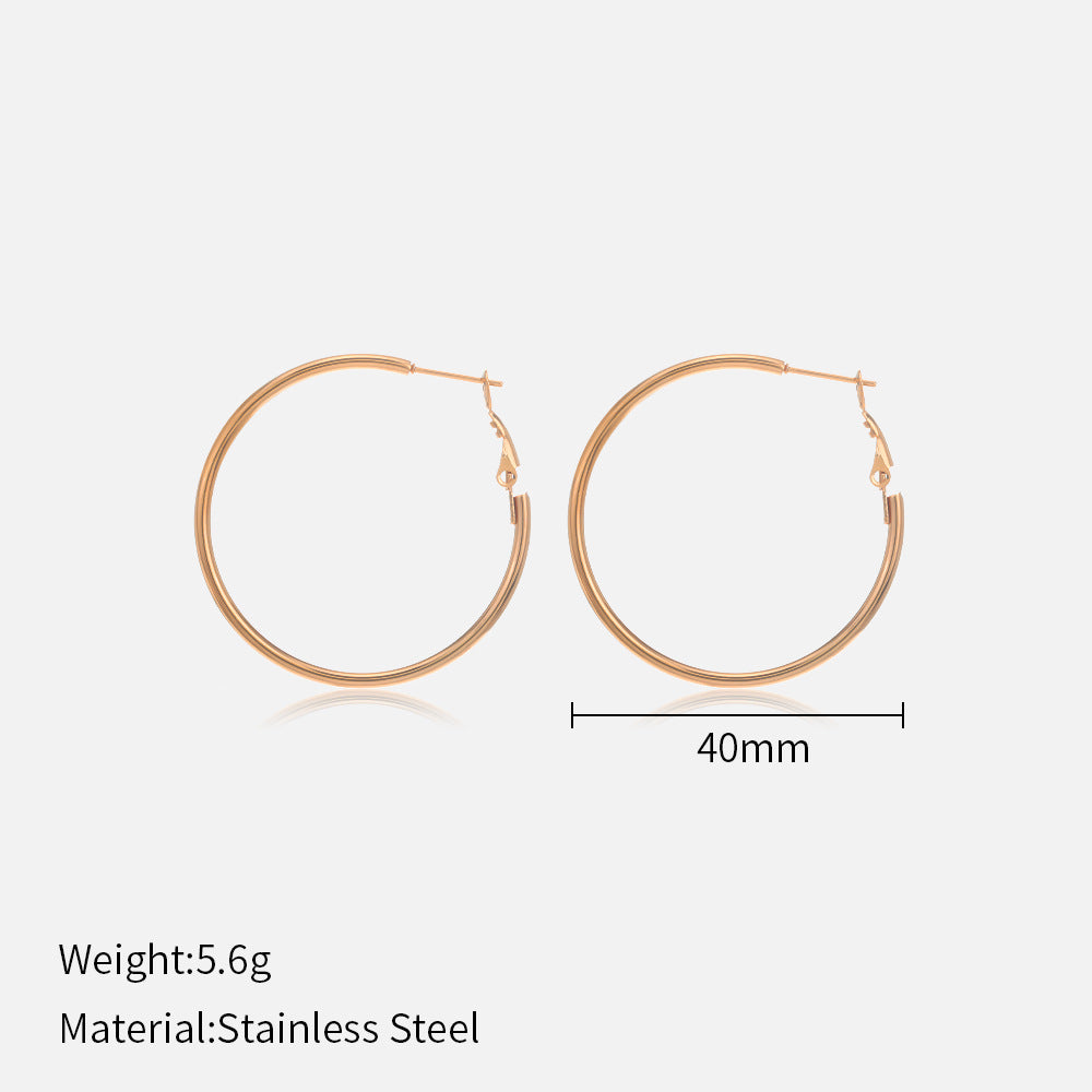 Stainless steel round earrings