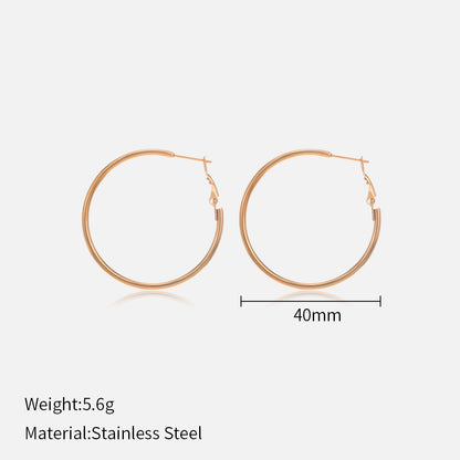 Stainless steel round earrings