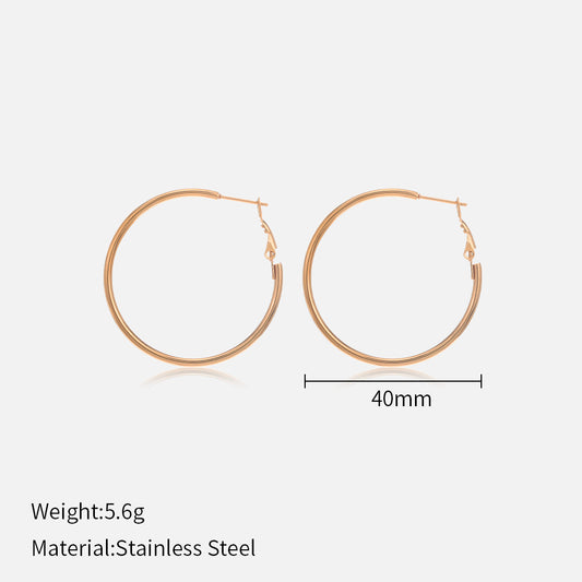 Stainless steel round earrings