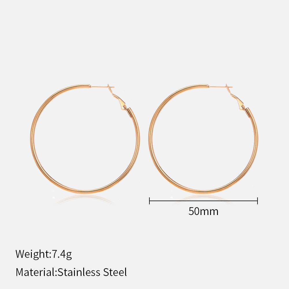 Stainless steel round earrings