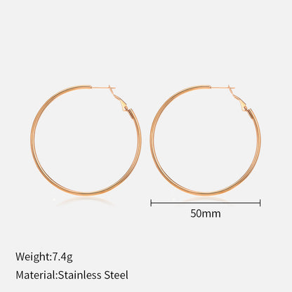 Stainless steel round earrings