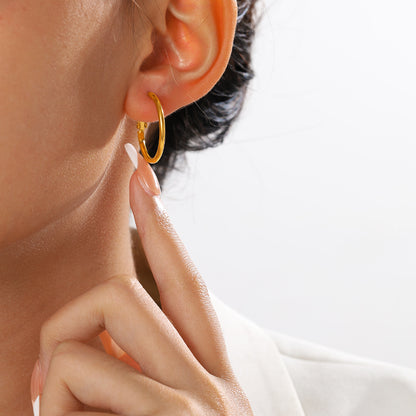 Stainless steel round earrings