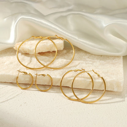 Stainless steel round earrings