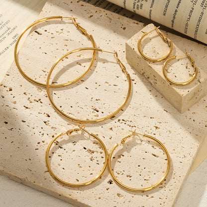 Stainless steel round earrings