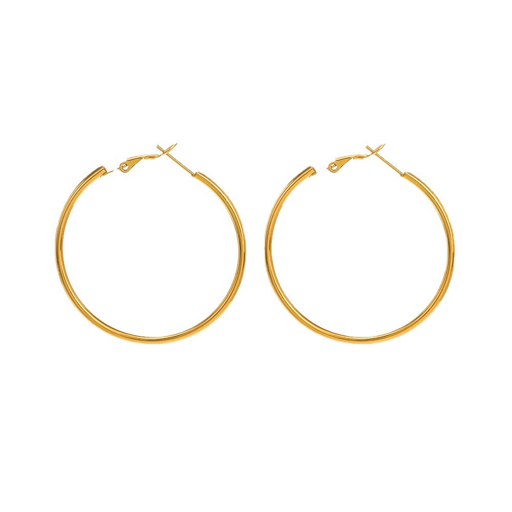Stainless steel round earrings