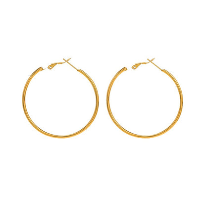 Stainless steel round earrings