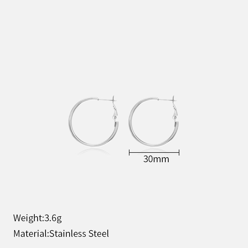 Stainless steel round earrings