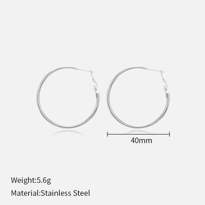 Stainless steel round earrings