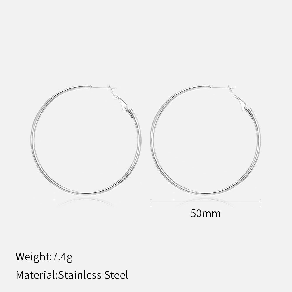 Stainless steel round earrings