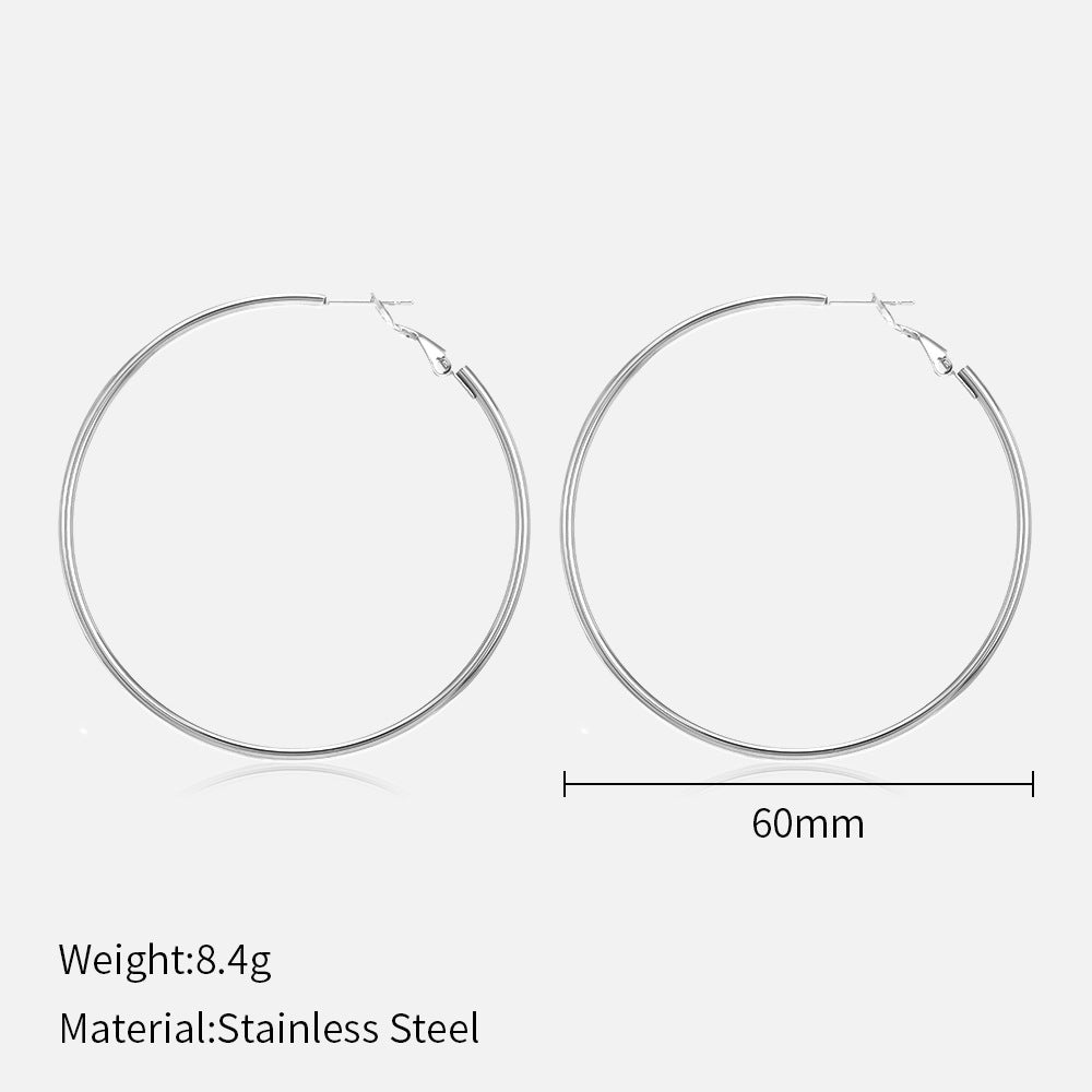 Stainless steel round earrings