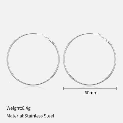 Stainless steel round earrings