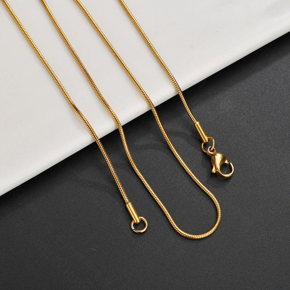 Stainless Steel Round Snake Chain Necklace