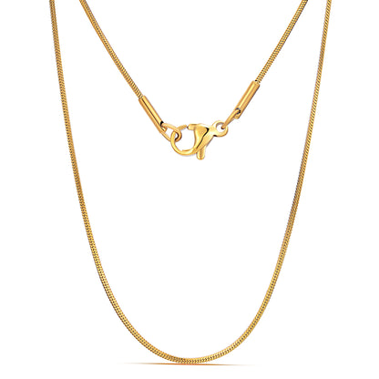 Stainless Steel Round Snake Chain Necklace