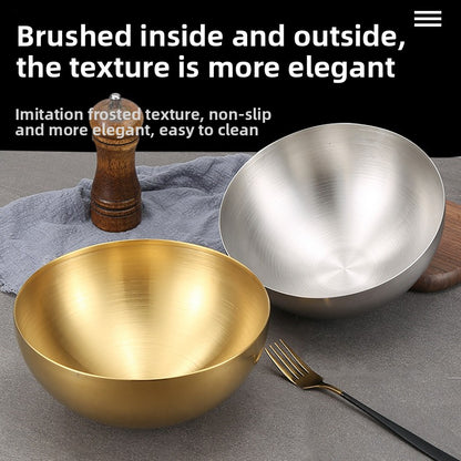 Stainless Steel Salad Bowl, Korean-Style Single-Layer Large Soup Noodle Bowl, Cold Noodle Bowl, BBQ Bowl, and Instant Noodle Bowl