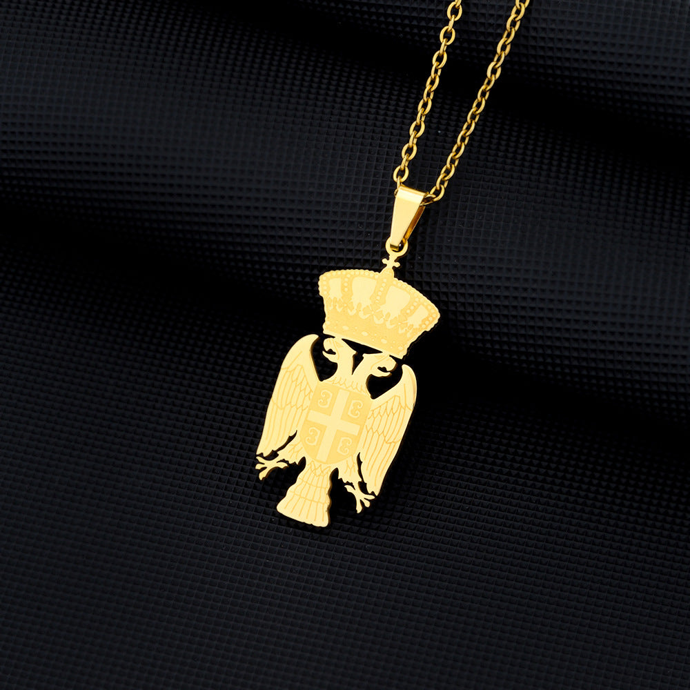 Stainless Steel Serbian Eagle Pendant