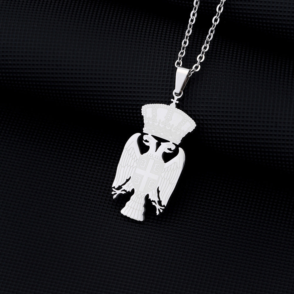 Stainless Steel Serbian Eagle Pendant