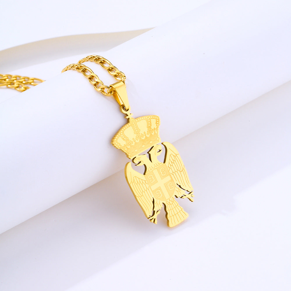 Stainless Steel Serbian Eagle Pendant