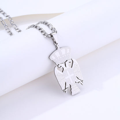 Stainless Steel Serbian Eagle Pendant