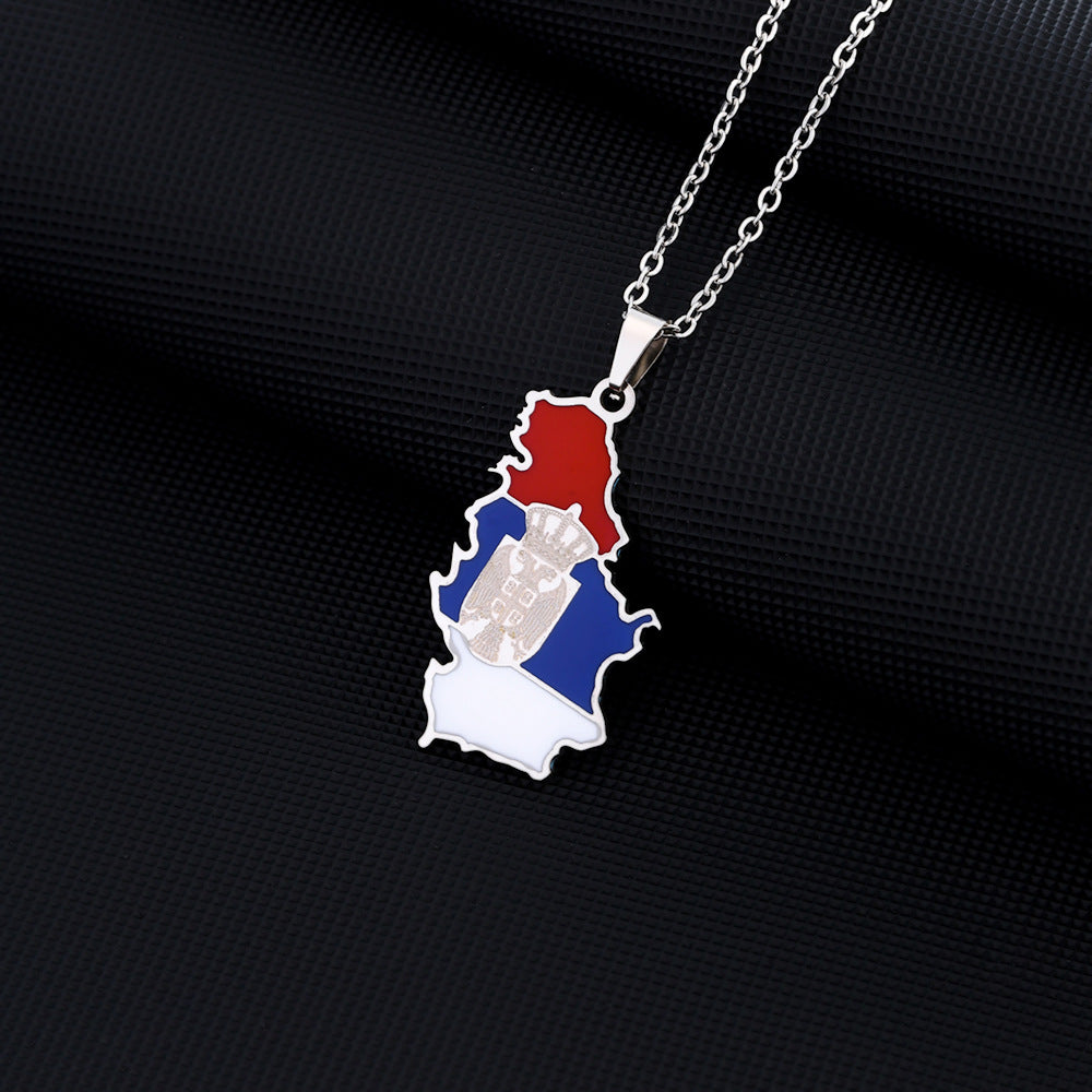 Stainless Steel Serbian Eagle Pendant