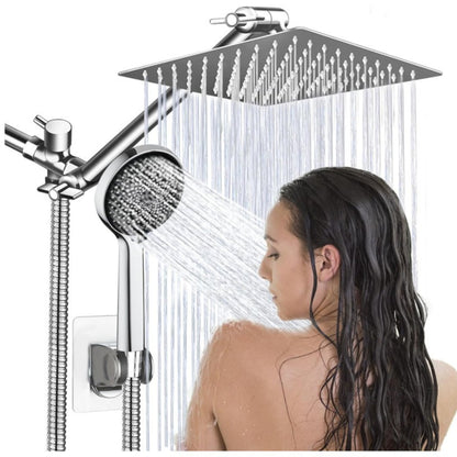 Stainless Steel Shower Set with 8 Functions and Extension Rod