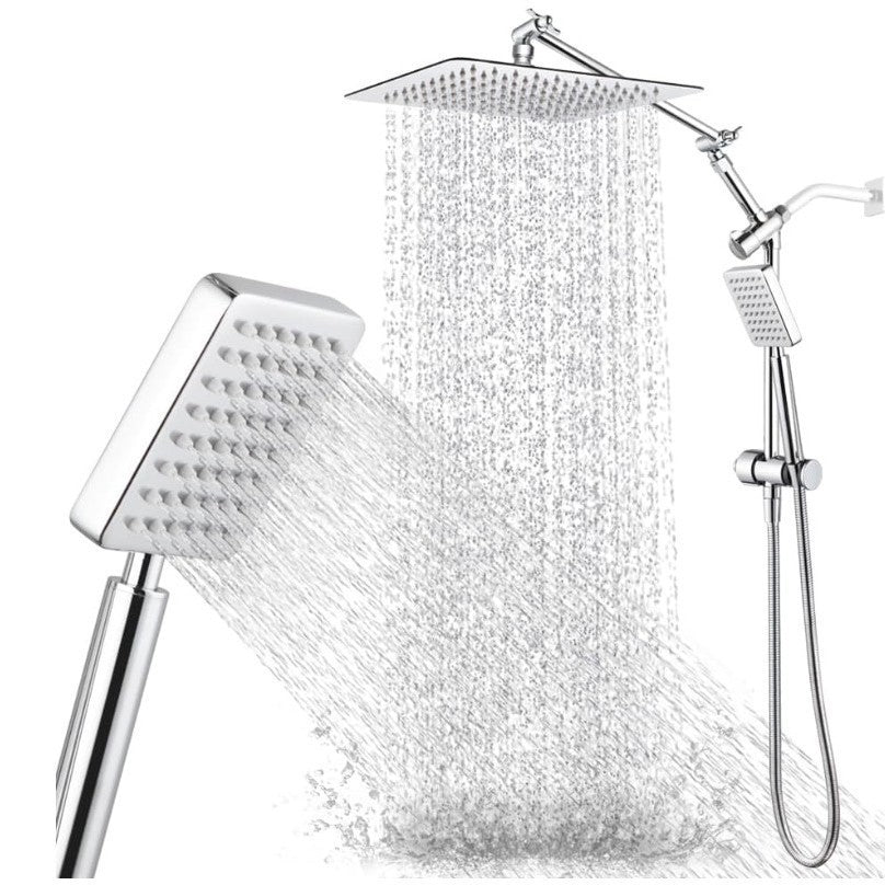 Stainless Steel Shower Set with 8 Functions and Extension Rod