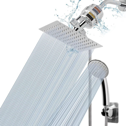 Stainless Steel Shower Set with 8 Functions and Extension Rod