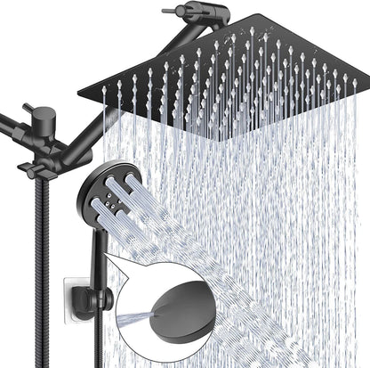 Stainless Steel Shower Set with 8 Functions and Extension Rod