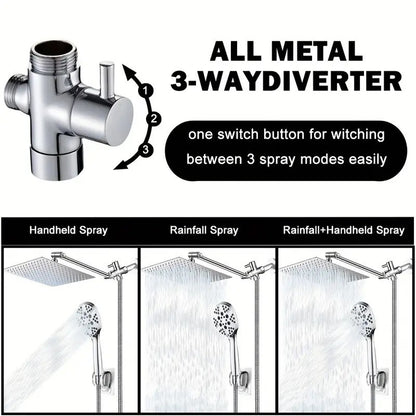 Stainless Steel Shower Set with 8 Functions
