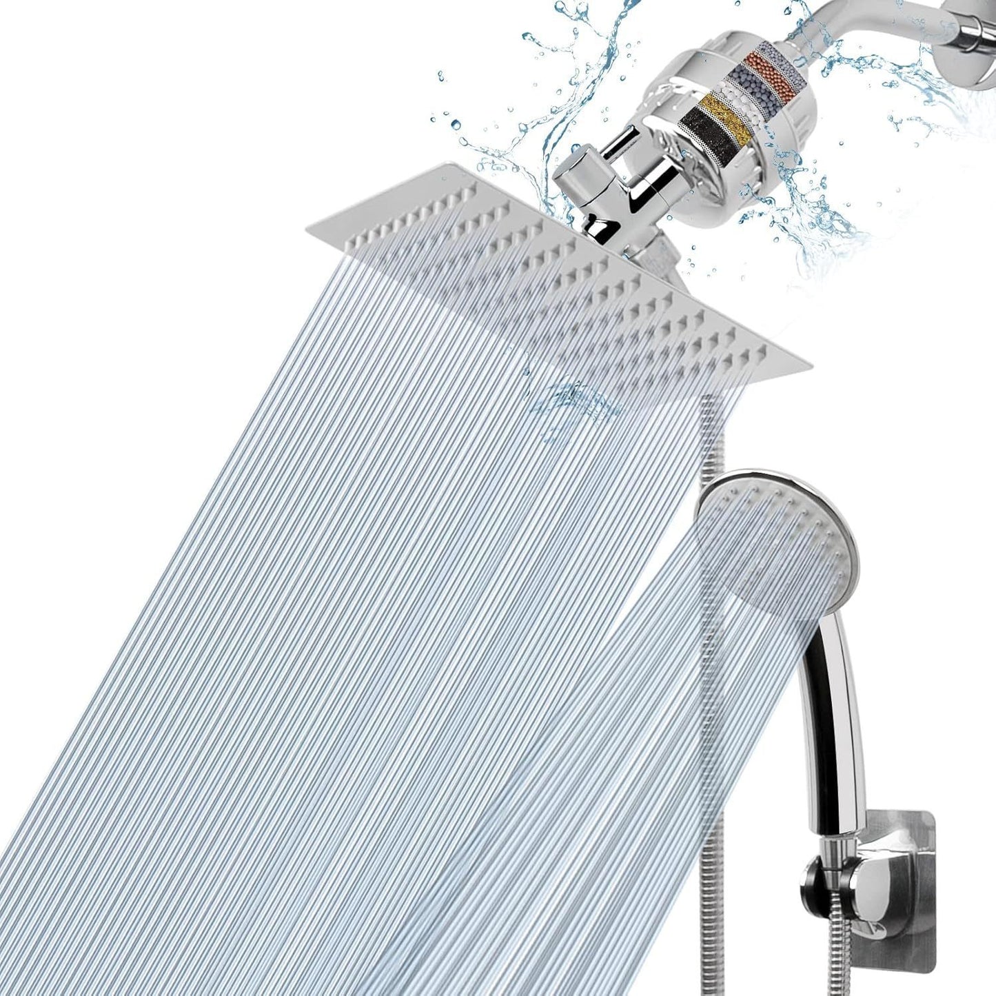 Stainless Steel Shower Set with 8 Functions