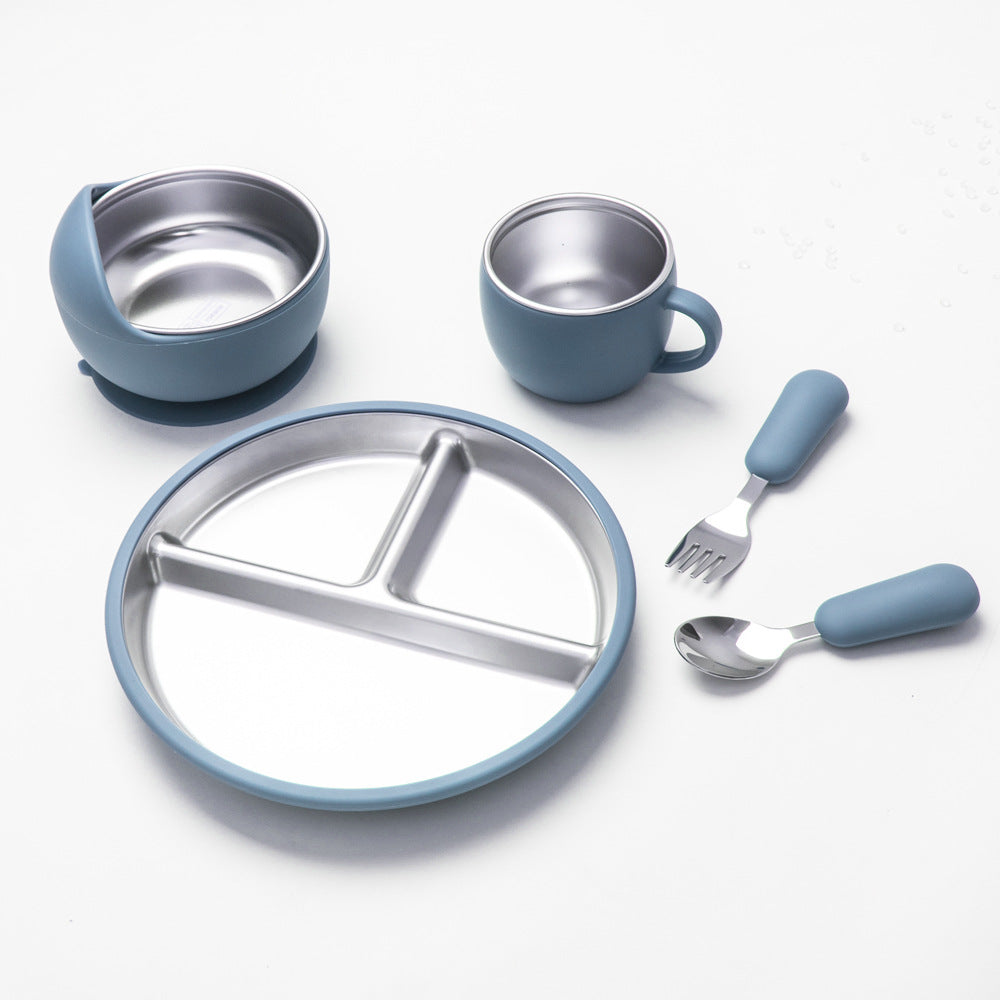 Stainless Steel Silicone Children's Feeding Set