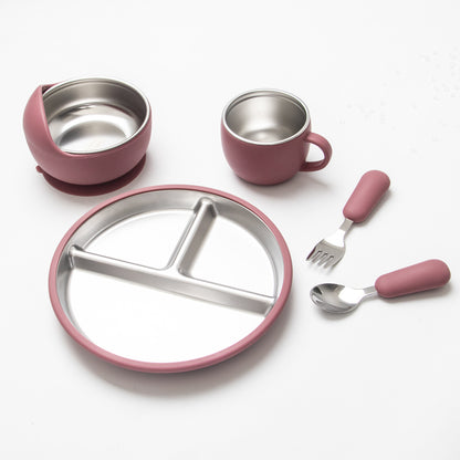 Stainless Steel Silicone Children's Feeding Set