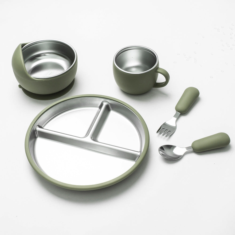 Stainless Steel Silicone Children's Feeding Set