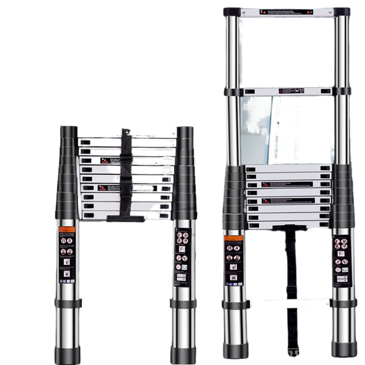 Stainless steel single-sided telescopic folding ladder