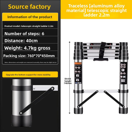Stainless steel single-sided telescopic folding ladder