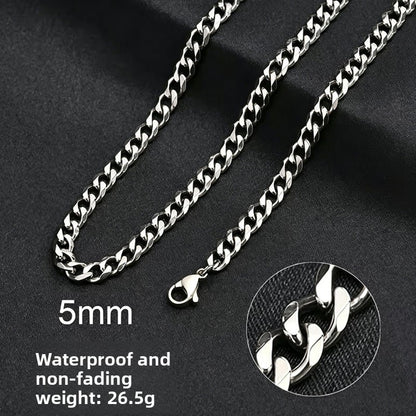 Stainless Steel Six-Sided Polished Necklace Chain
