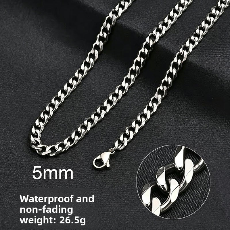 Stainless Steel Six-Sided Polished Necklace Chain