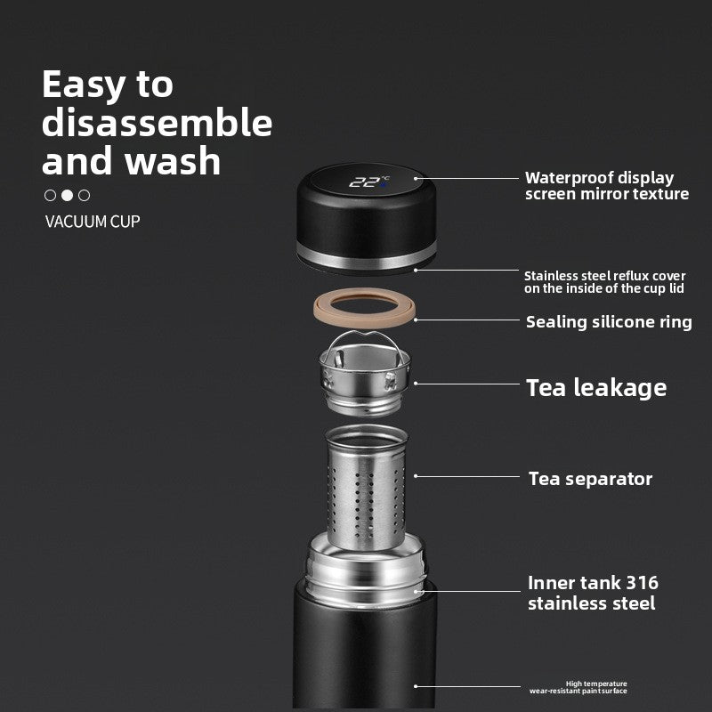 Stainless Steel Smart Thermos Cup with Temperature Display